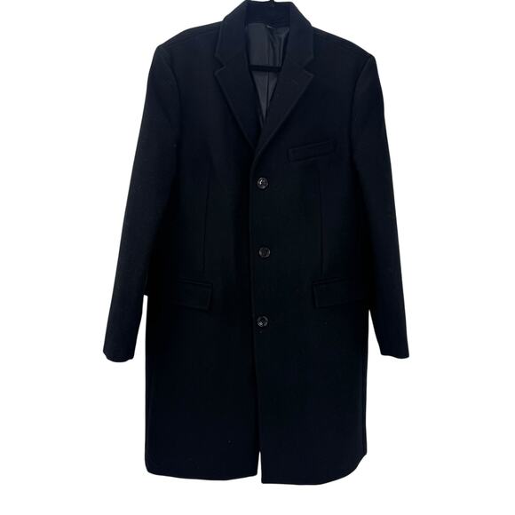 J.Crew Men's Black Wool Blend Thompson Topcoat Black Size 40 NWT - Picture 6 of 13